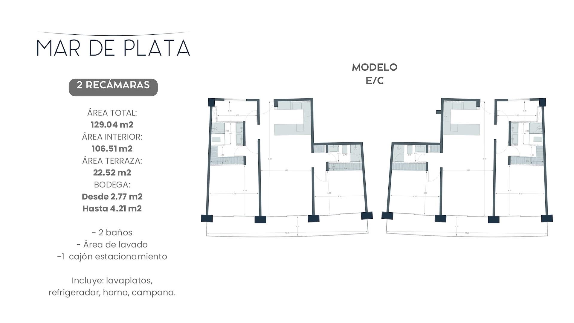 Unit Blueprint - Condominium E5 - Mar de Plata Bucerías